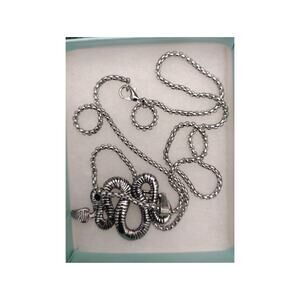 Snake Pendant Hip Hop Necklace for Men Stainless Steel Jewelry - 23" Chain